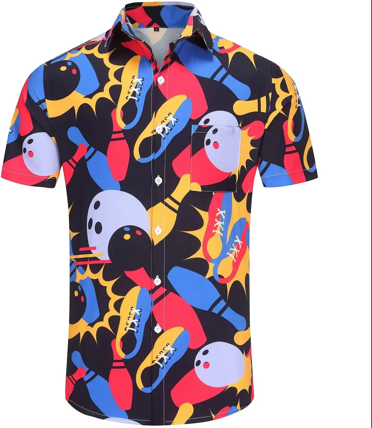 KYKU Funky Hawaiian Shirt for Men Palm Beach Shirts Tropical Vacation Clothes