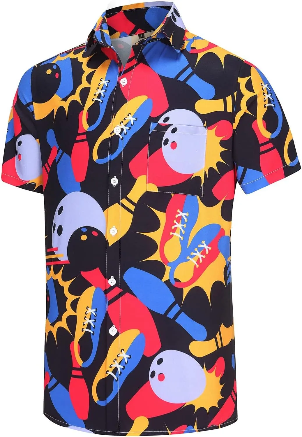 KYKU Funky Hawaiian Shirt for Men Palm Beach Shirts Tropical Vacation Clothes