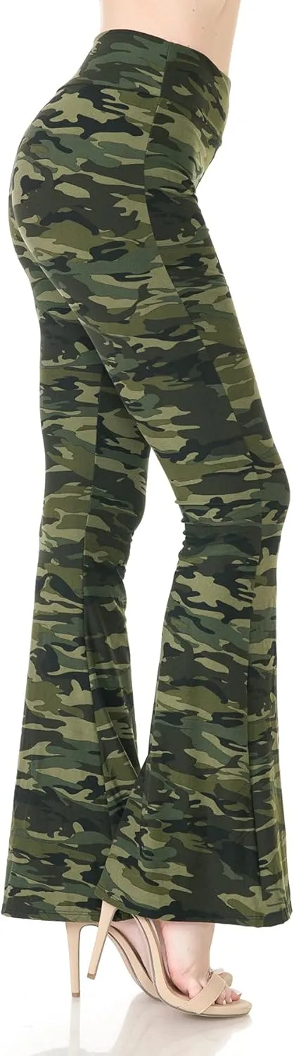 Leggings Depot Women's Ultra Soft Popular Printed Stylish Palazzo Pants BAT3