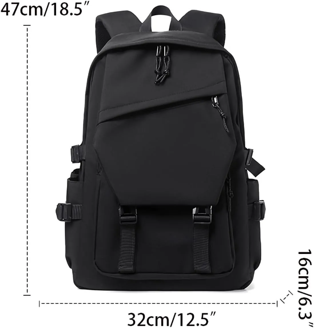 Leisure, College Backpack, Outdoor Travel Backpack, Stylish Lightweight Backpack.(Black)