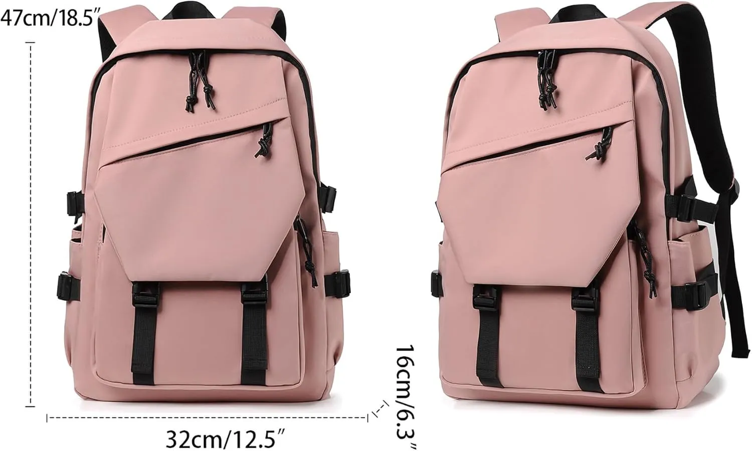 Leisure, College Backpack, Outdoor Travel, Stylish Lightweight Backpack. (Pink)