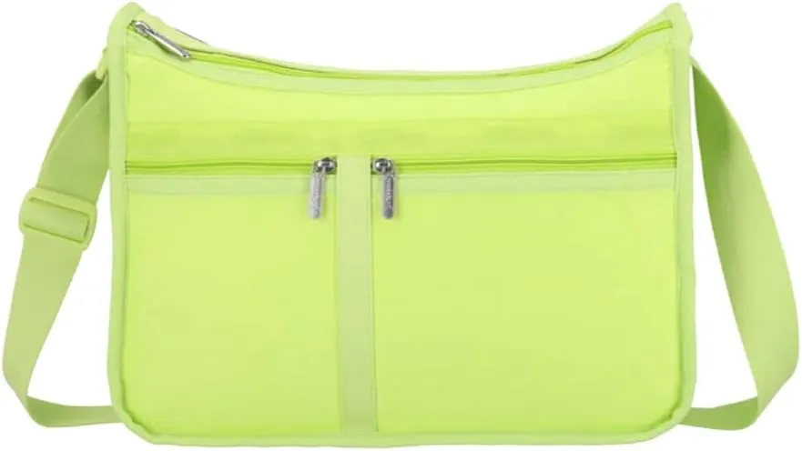 LeSportsac Lime Deluxe Everyday Crossbody Bag   Cosmetic Bag, Style 7507/Color R136, Uplifting & Vibrant Zingy Lime Hue, Fashion Trending Zesty New Neutral Evokes Strength, Positivity & Renewal