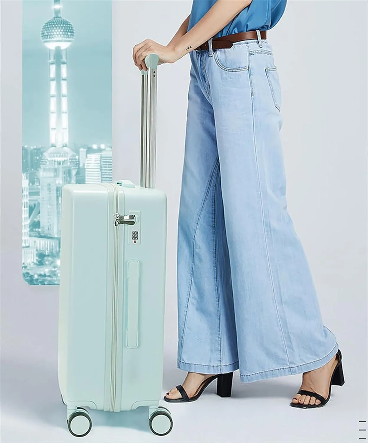 Lightweight Suitcases Suitcase Luggage with Spinner Wheels, Hardside Rolling Suitcase ABS Combination Lock Lightweight Suitcase Trolley