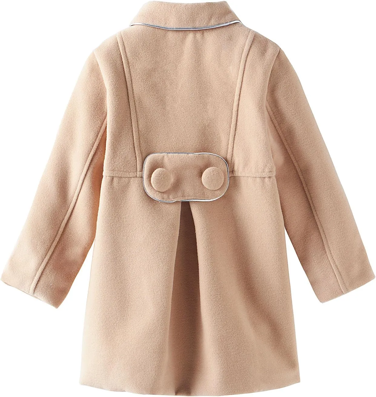 LittleSpring Little Girls Dress Coat Faux Wool Slim-Fit Peacoat