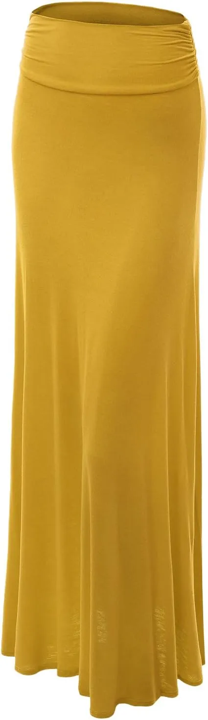 Lock and Love Women's Stylish Comfy Floor Length Flar Long Maxi Skirt