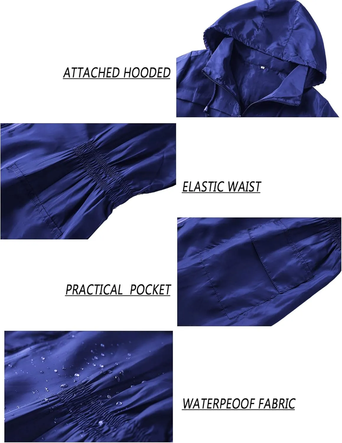 Lomon Women Waterproof Lightweight Rain Jacket Active Outdoor Hooded Raincoat