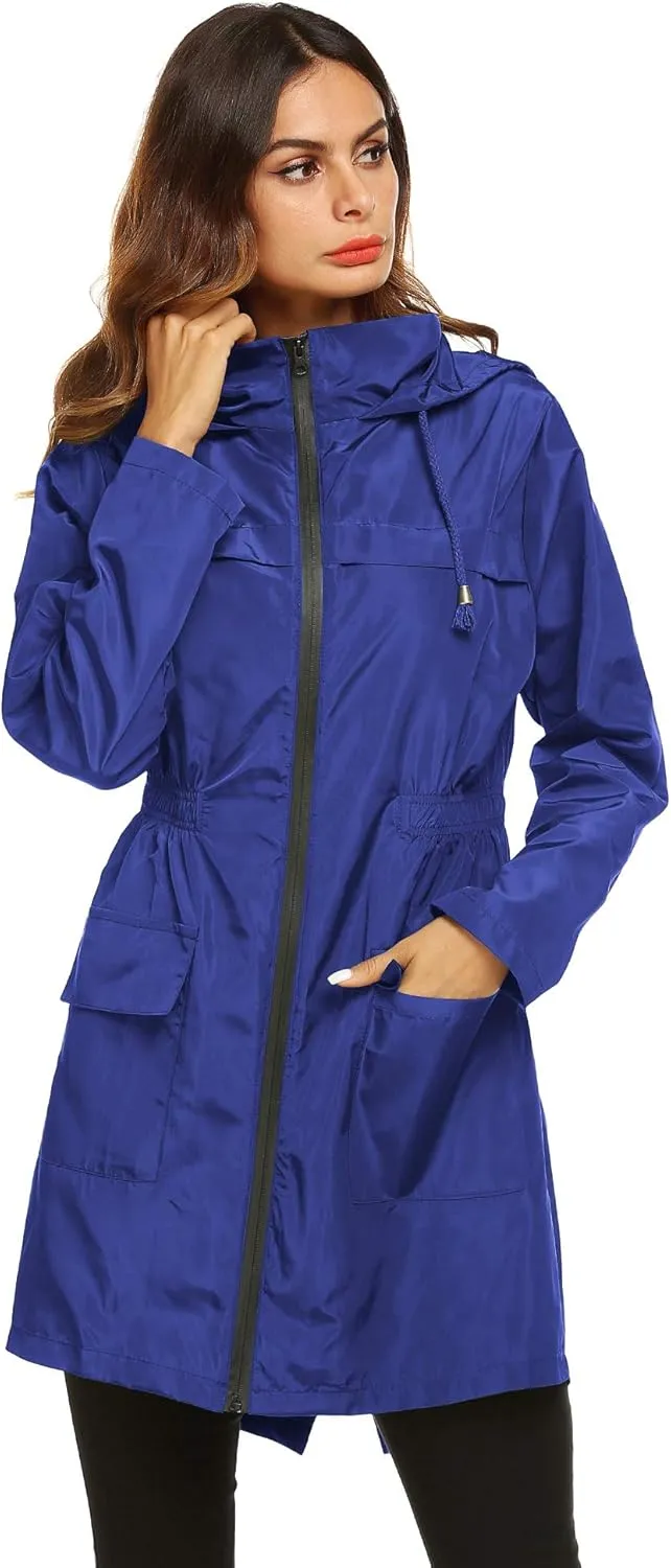 Lomon Women Waterproof Lightweight Rain Jacket Active Outdoor Hooded Raincoat