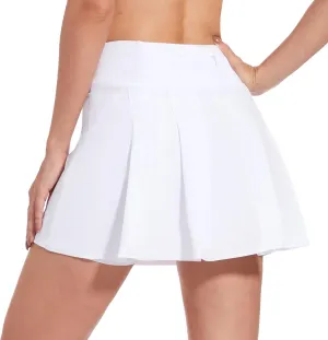 M MOTEEPI 16" Tennis Skirts for Women Pleated Golf Athletic Skorts Skirts with Shorts Pockets Running Pickleball Summer