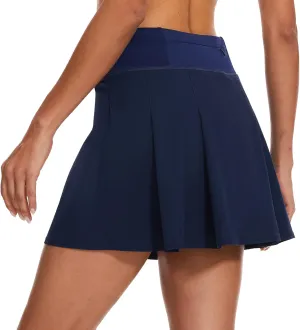 M MOTEEPI 16" Tennis Skirts for Women Pleated Golf Athletic Skorts Skirts with Shorts Pockets Running Pickleball Summer