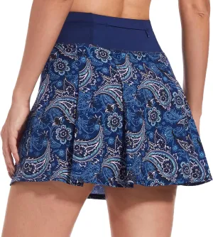 M MOTEEPI 16" Tennis Skirts for Women Pleated Golf Athletic Skorts Skirts with Shorts Pockets Running Pickleball Summer