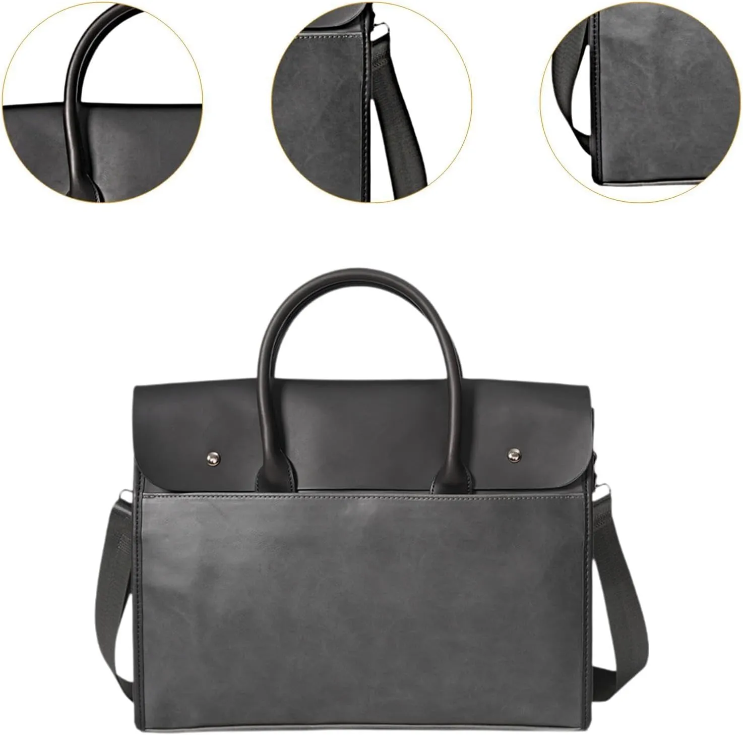 Men's Faux Leather Briefcase, Stylish Design, Ideal for Work And Travel