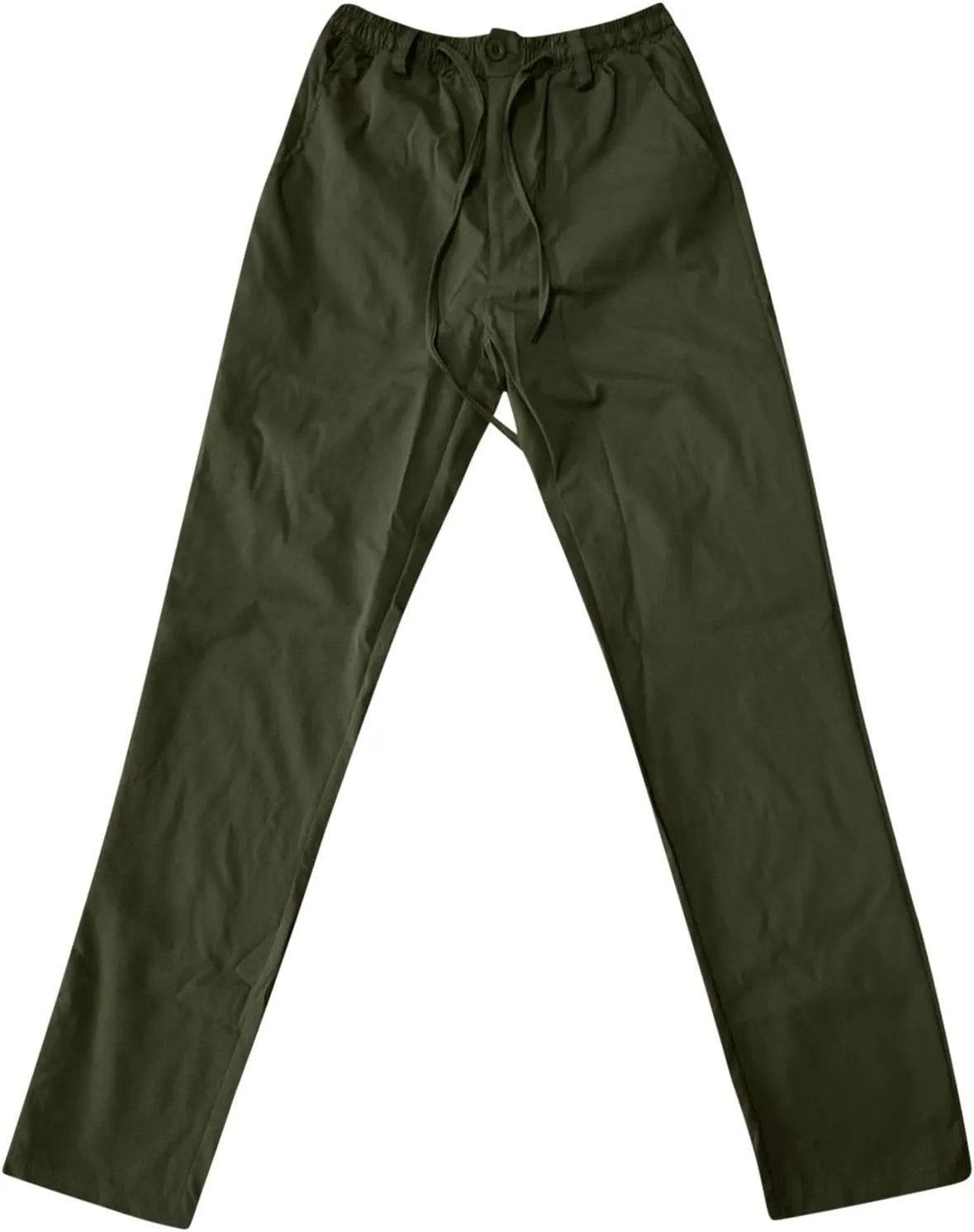 Men's Linen Casual Pants, Elastic Waist Beach Pants Lightweight Drawstring Summer Pants, Lightweight Sweatpants for Men