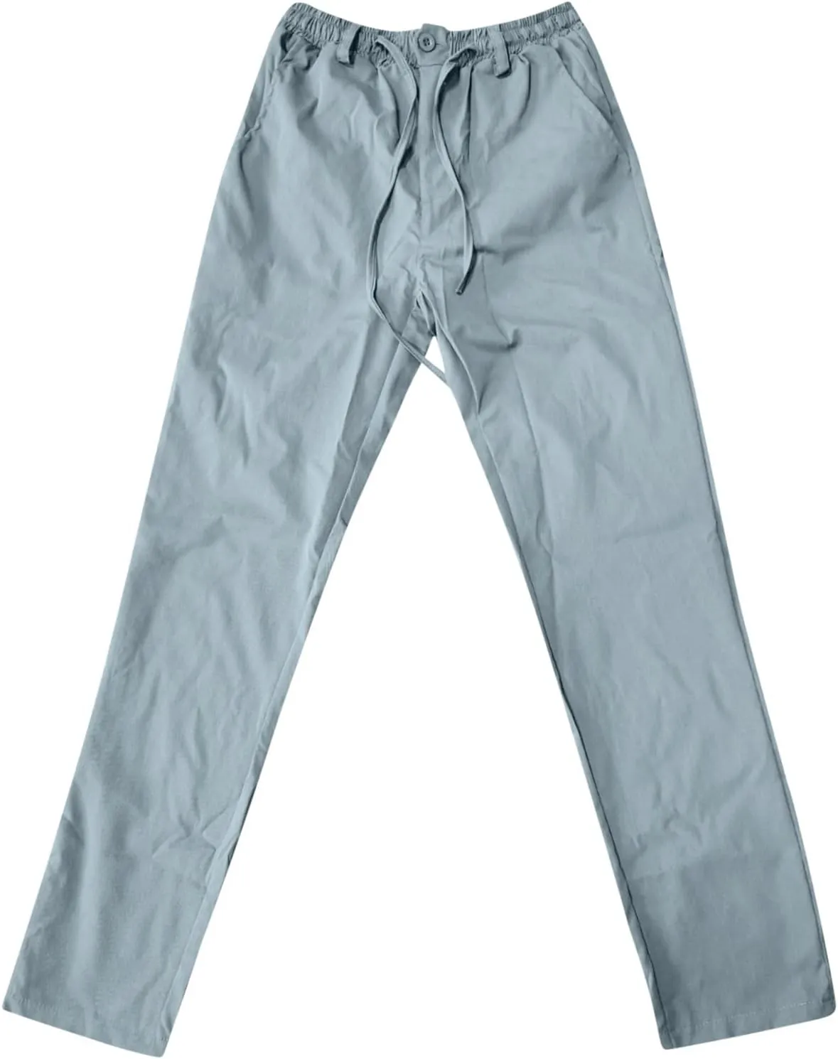 Men's Linen Casual Pants, Elastic Waist Beach Pants Lightweight Drawstring Summer Pants, Lightweight Sweatpants for Men