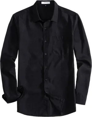Mens Long Sleeve Casual Fancy and Stylish Linen Blended Shirts