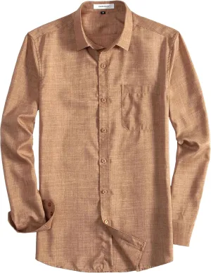 Mens Long Sleeve Casual Fancy and Stylish Linen Blended Shirts