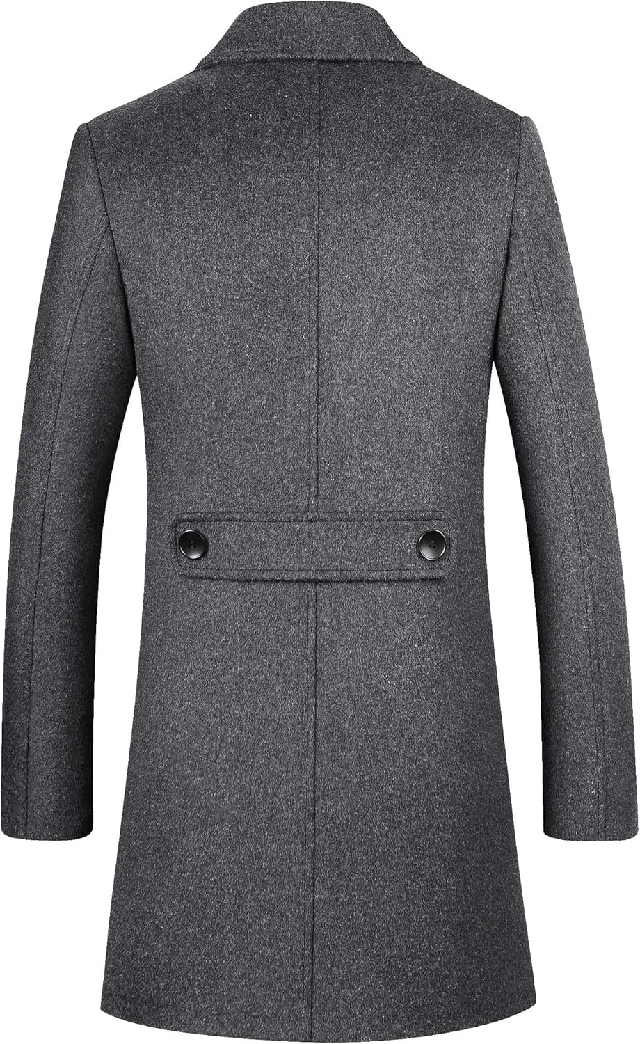 Men's Stylish Wool Blend Double Breasted Long Pea Coat