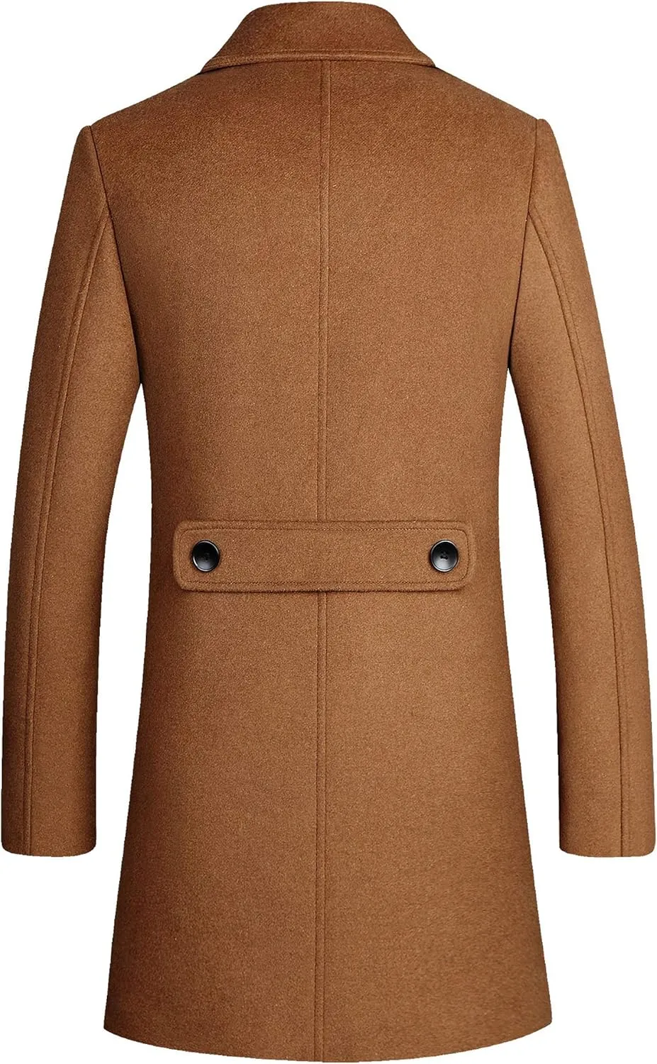 Men's Stylish Wool Blend Double Breasted Long Pea Coat