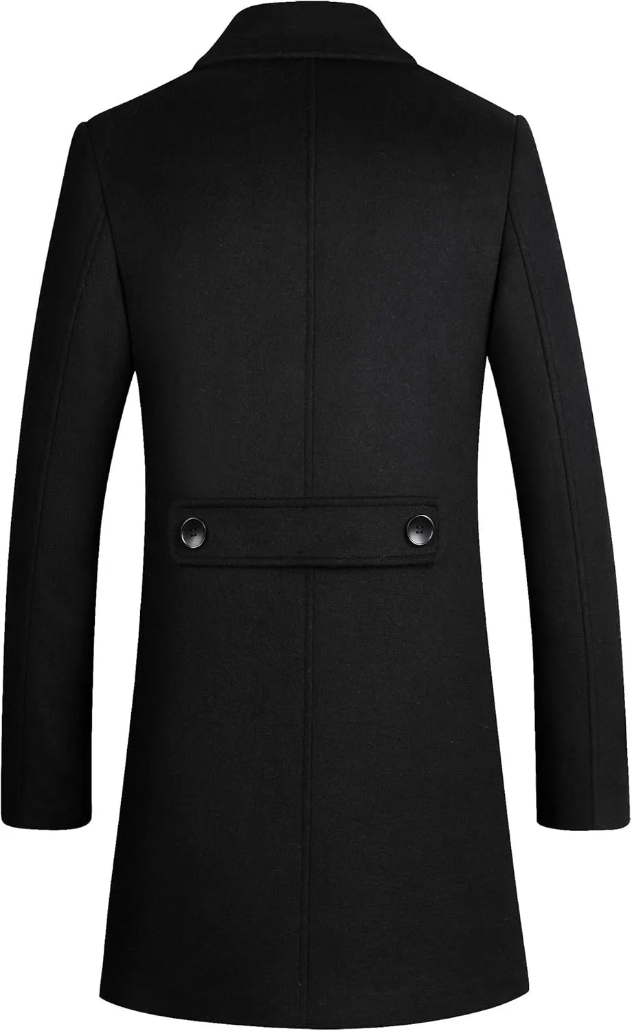 Men's Stylish Wool Blend Double Breasted Long Pea Coat