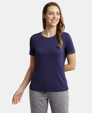 Micro Modal Cotton Relaxed Fit Round neck Half Sleeve T-Shirt - Classic Navy