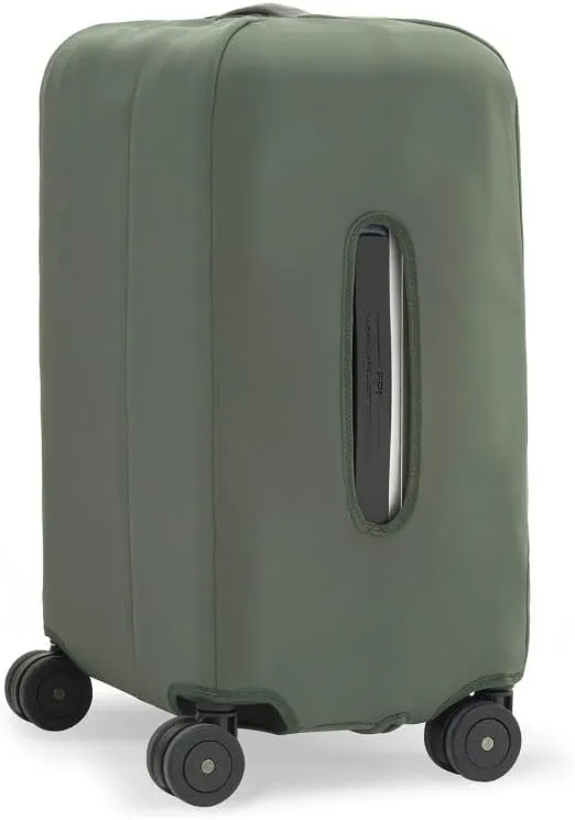 Milano Bank Spinner Luggage Cover, Protective Luxury Luggage Cover, Lightweight, Neoprene Easy Wipe Clean Material, User-Friendly Zipper Closure, Olive Green, Carry-On 55 22-Inches