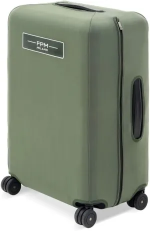 Milano Bank Spinner Luggage Cover, Protective Luxury Luggage Cover, Lightweight, Neoprene Easy Wipe Clean Material, User-Friendly Zipper Closure, Olive Green, Carry-On 55 22-Inches