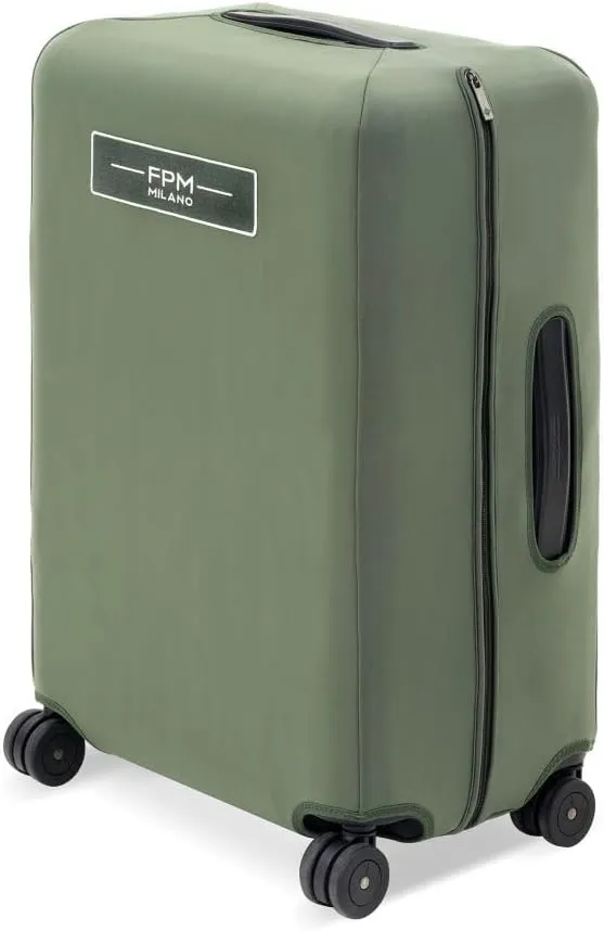 Milano Bank Spinner Luggage Cover, Protective Luxury Luggage Cover, Lightweight, Neoprene Easy Wipe Clean Material, User-Friendly Zipper Closure, Olive Green, Carry-On 55 22-Inches