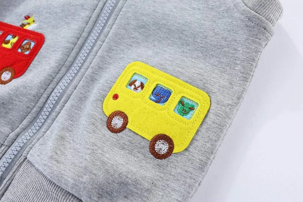 Mud Kingdom Little Boys Fleece Lined Vest Cute Cartoon Patterns Zipper Closure Sleeveless Jacket Thick Warm Outerwear