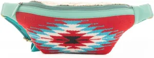 Myra Bag Western Fanny Pack Bag for Women - Upcycled Leather Crossbody Waist Belt Bag Red, S-9780