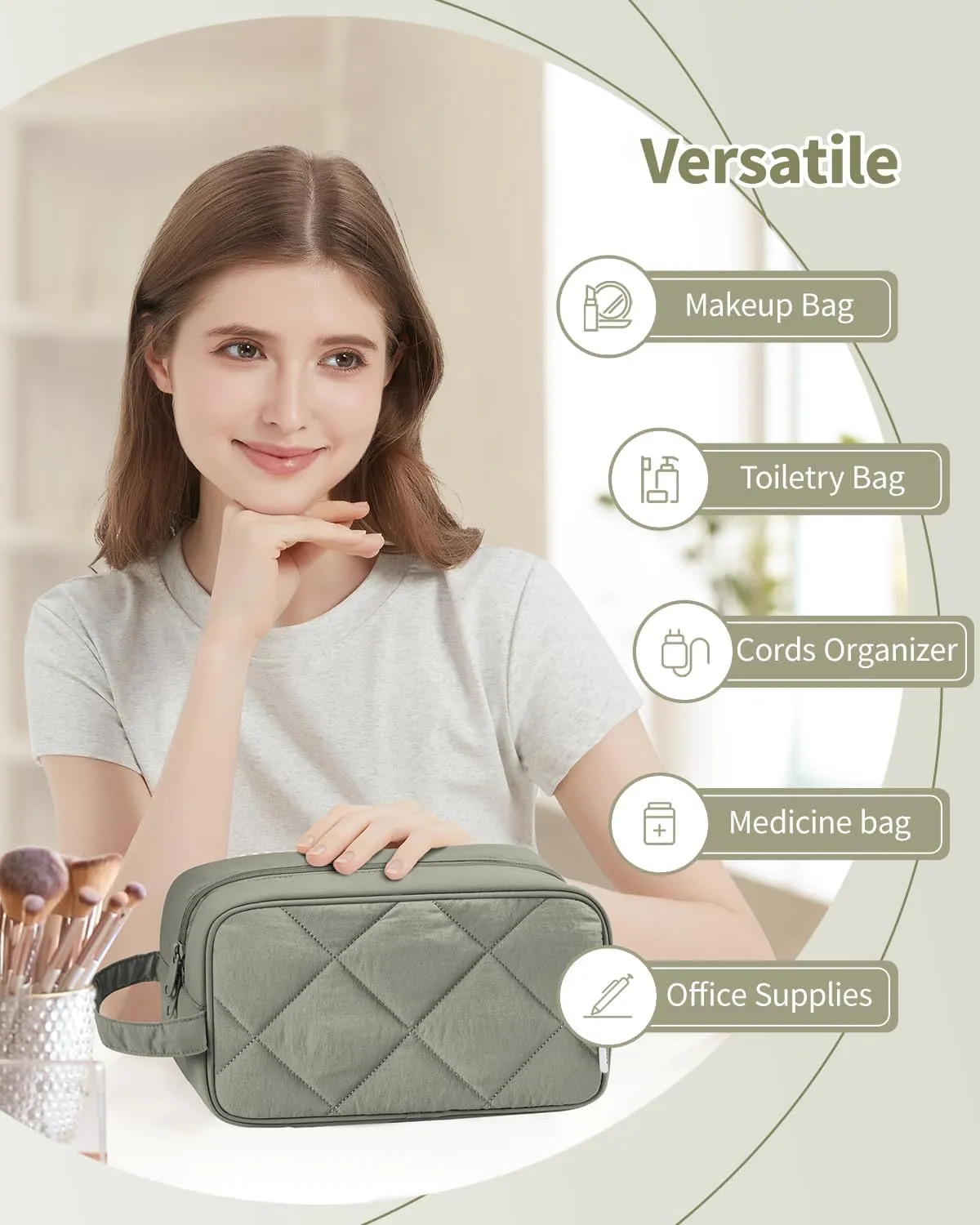 Narwey Travel Toiletry Bag for Women Traveling Dopp Kit Men Travel Bag for Toiletries Cosmetic Bag Makeup Bag Medicine Bag for Traveling