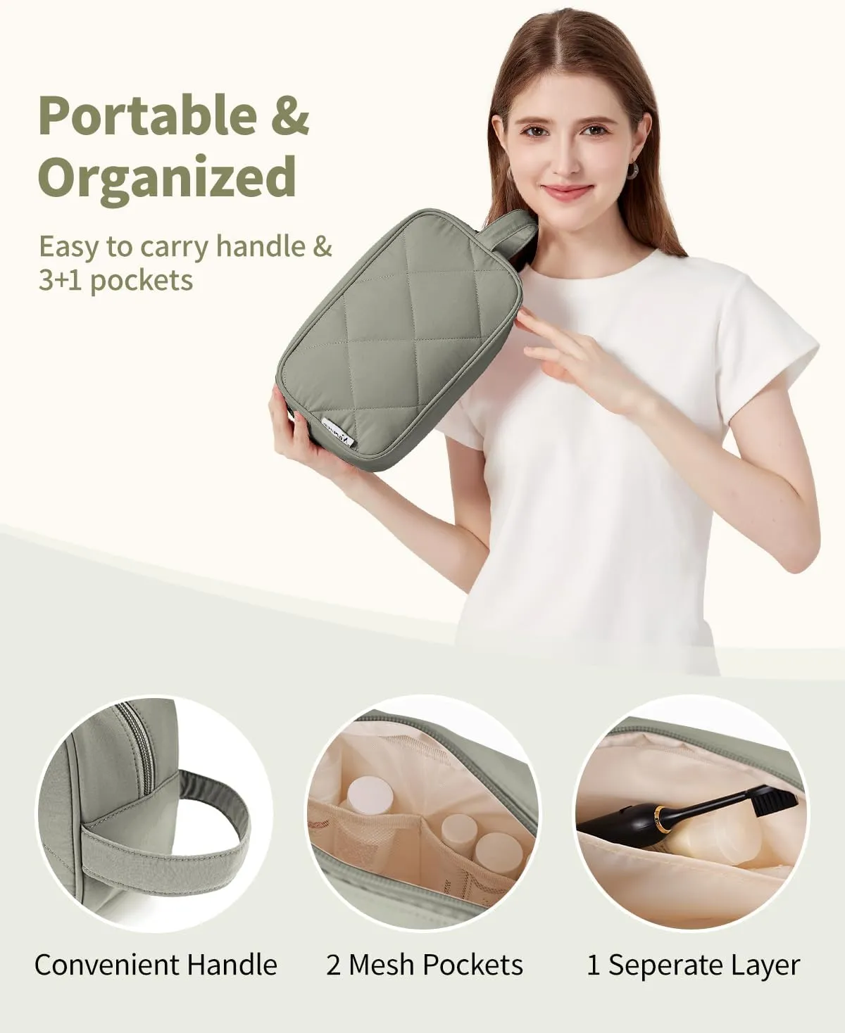 Narwey Travel Toiletry Bag for Women Traveling Dopp Kit Men Travel Bag for Toiletries Cosmetic Bag Makeup Bag Medicine Bag for Traveling