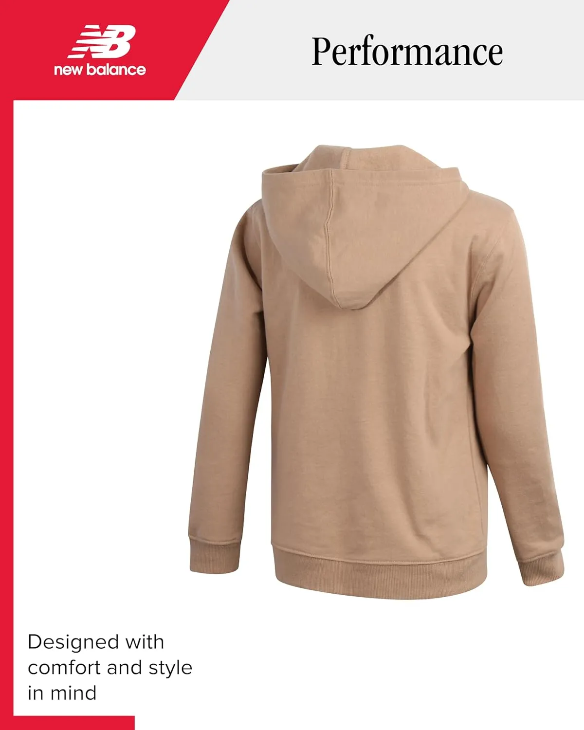 New Balance Girls' Active Sweatshirt - Zip-Up Fleece Hoodie Sweatshirt - Performance Activewear Sweatshirt for Girls (7-16)