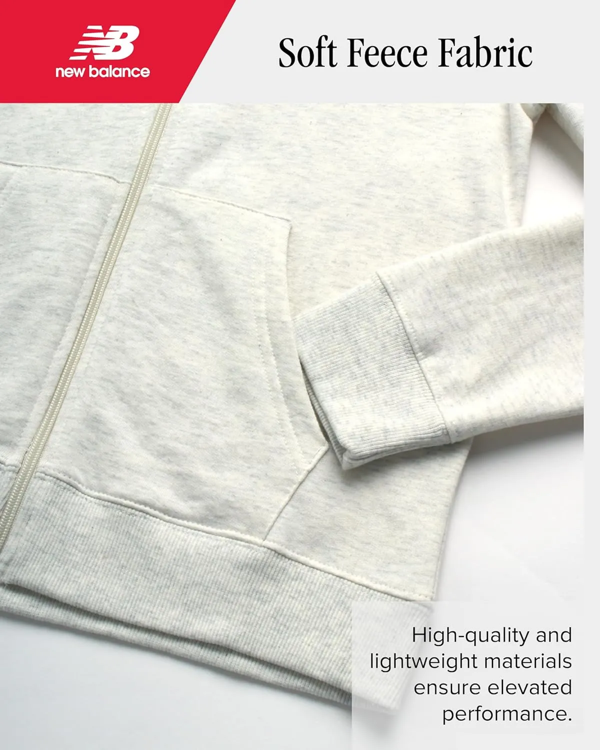New Balance Girls' Active Sweatshirt - Zip-Up Fleece Hoodie Sweatshirt - Performance Activewear Sweatshirt for Girls (7-16)