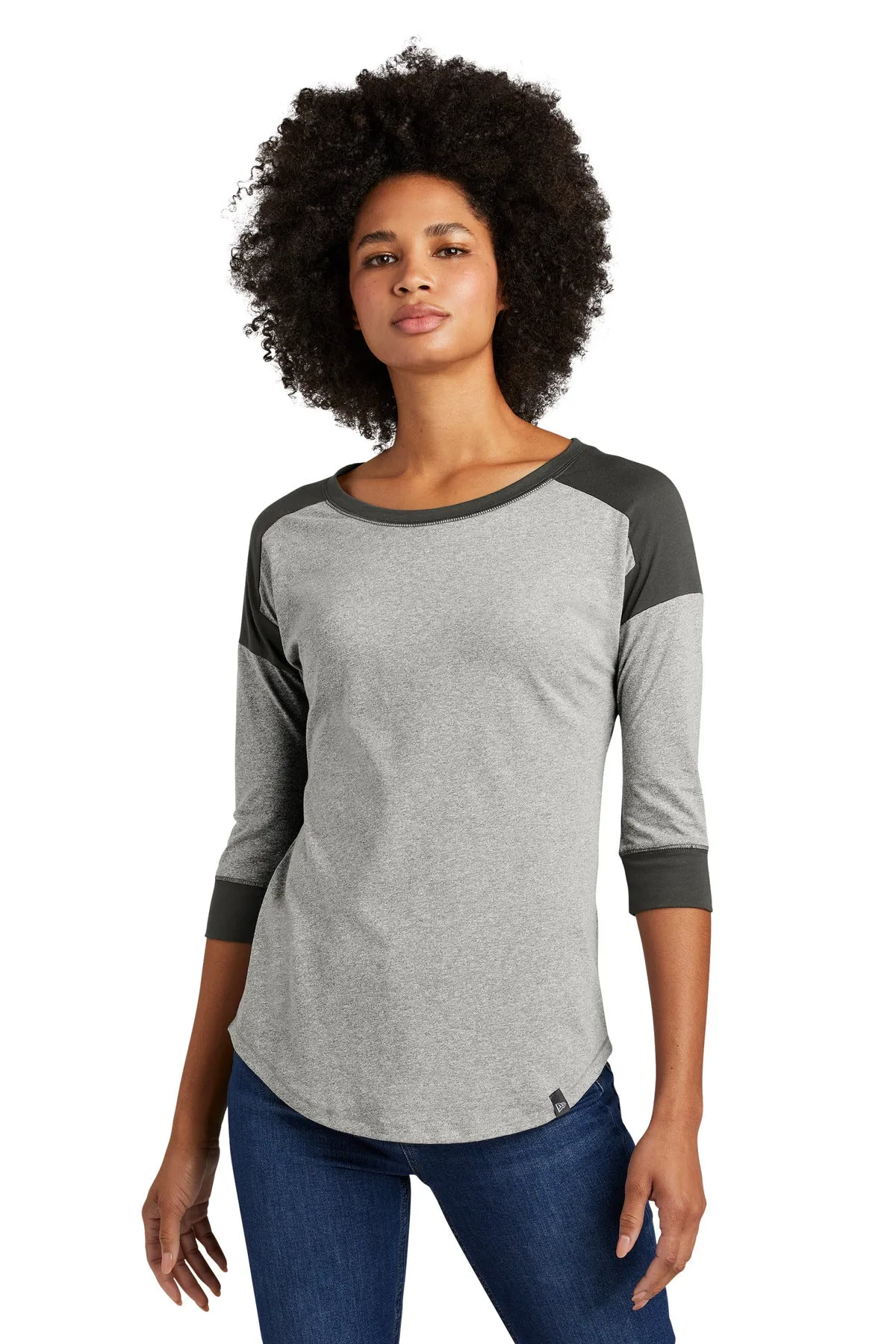 New Era Ladies Heritage Blend 3/4-Sleeve Baseball Raglan Tee. LNEA104
