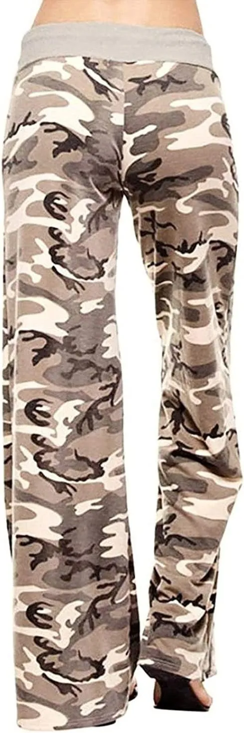 NEWCOSPLAY Women's Comfy Pajama Pants Casual Drawstring Palazzo Lounge Wide Leg Pants