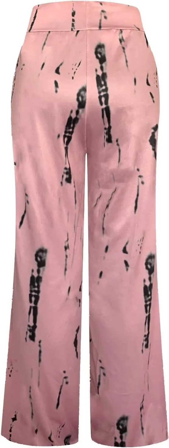 NEWCOSPLAY Women's Comfy Pajama Pants Casual Drawstring Palazzo Lounge Wide Leg Pants