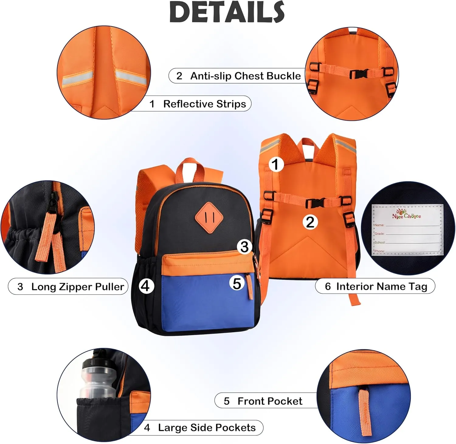 NICE CHOICE Toddler Backpack for Preschool Boys Girls, Outdoor Lightweight Kindergarten Elementary Small School Backpack Bag for Little Kids,Travel & Everyday Use, 12" H, For 2-4 Years