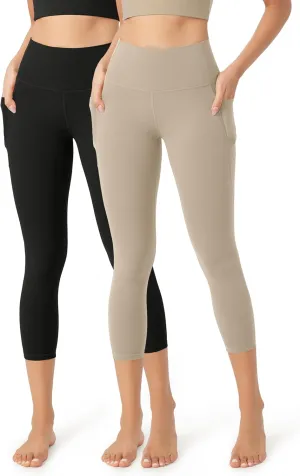 ODODOS 2-Pack Buttery Soft Lounge Yoga Leggings with Pockets for Women 23" / 25" / 28" High Waist Yoga Pants