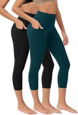 ODODOS 2-Pack Buttery Soft Lounge Yoga Leggings with Pockets for Women 23" / 25" / 28" High Waist Yoga Pants