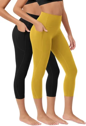 ODODOS 2-Pack Buttery Soft Lounge Yoga Leggings with Pockets for Women 23" / 25" / 28" High Waist Yoga Pants