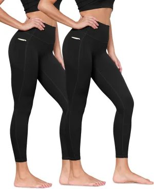 ODODOS 2-Pack Buttery Soft Lounge Yoga Leggings with Pockets for Women 23" / 25" / 28" High Waist Yoga Pants