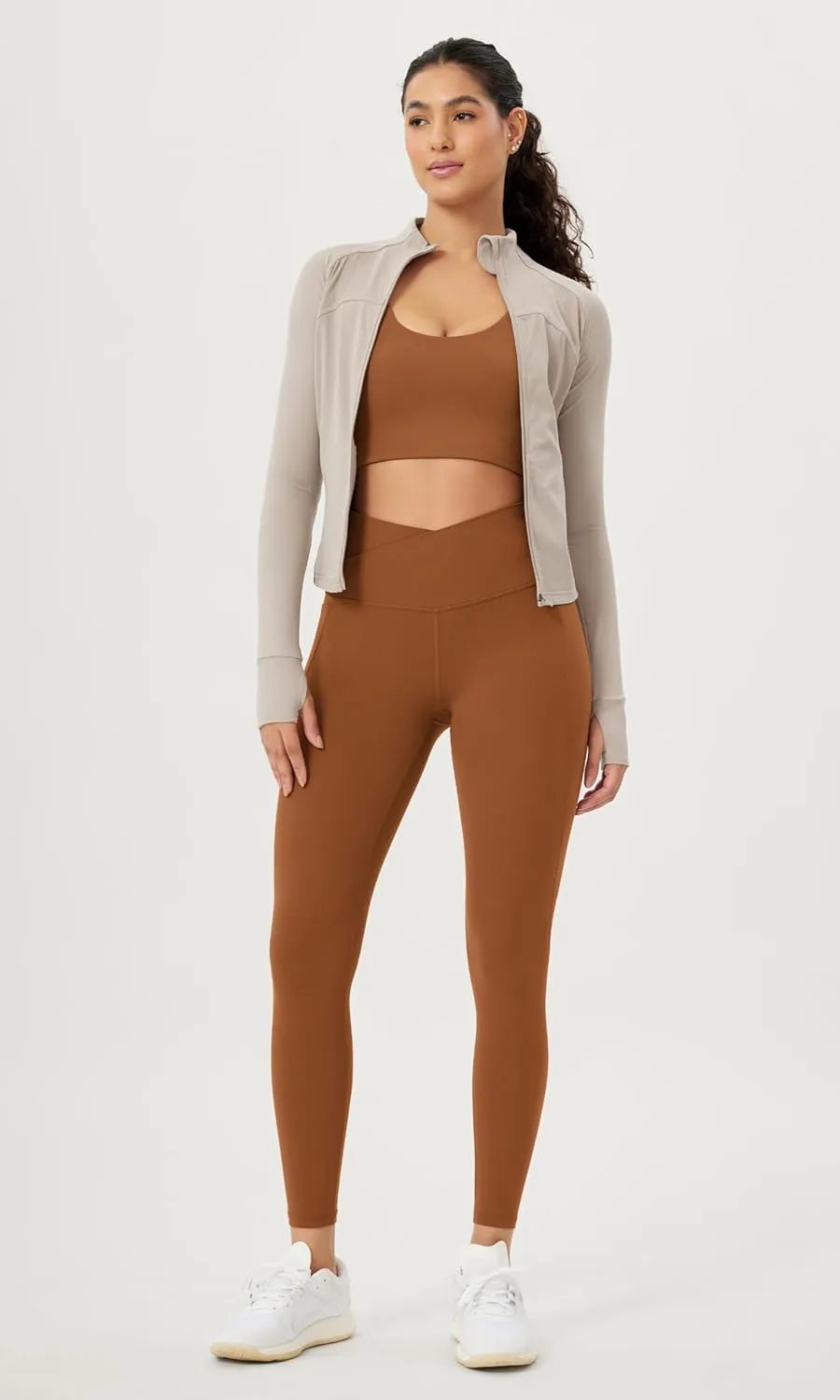 ODODOS Cloud Feeling Crossover 7/8 Leggings with Pockets for Women 25" / 28" V High Wasit Lounge Yoga Pants