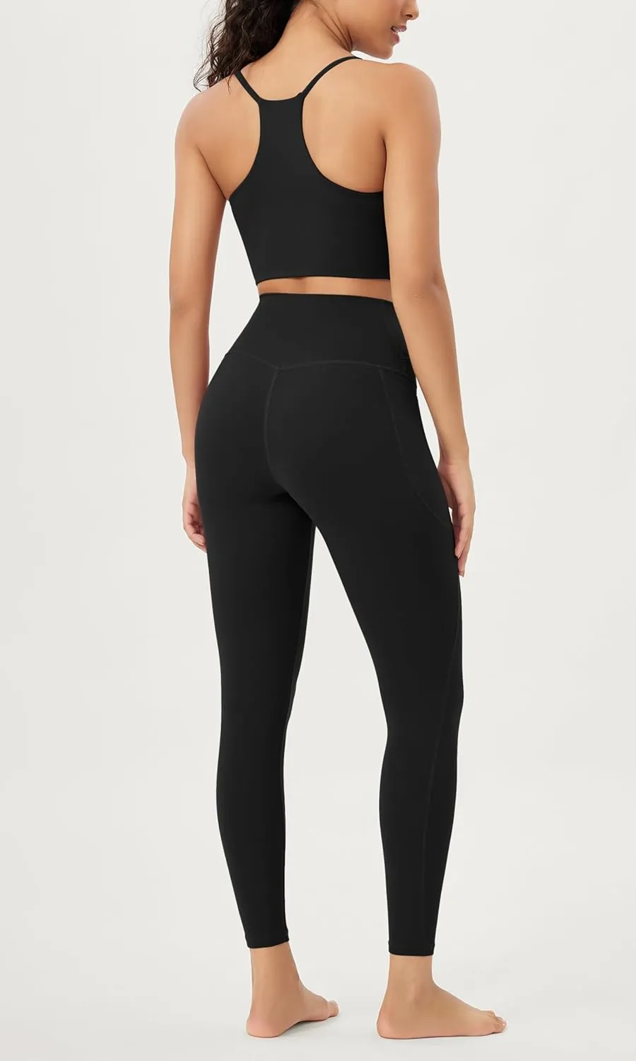 ODODOS Cloud Feeling Crossover 7/8 Leggings with Pockets for Women 25" / 28" V High Wasit Lounge Yoga Pants