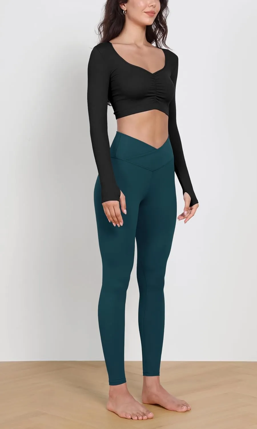 ODODOS Women's Buttery Soft Cross Waist Leggings, 25" / 28" Crossover Lounge Yoga Pants