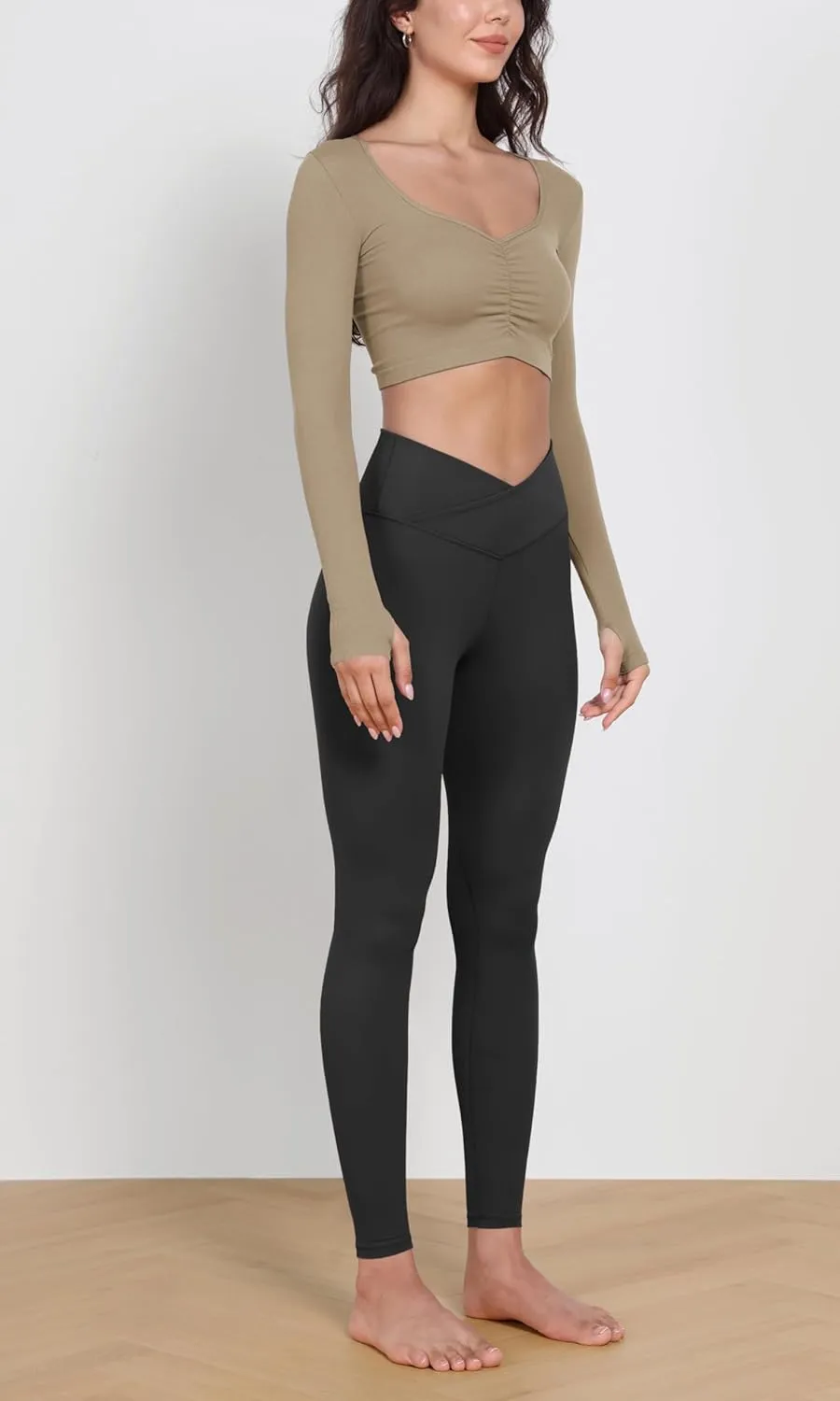 ODODOS Women's Buttery Soft Cross Waist Leggings, 25" / 28" Crossover Lounge Yoga Pants