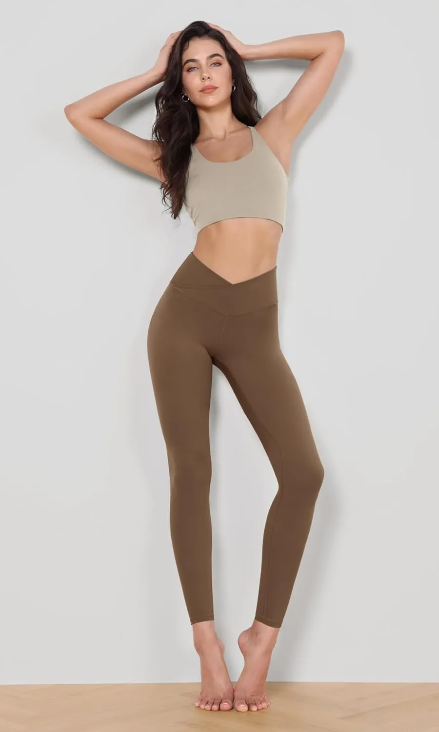 ODODOS Women's Buttery Soft Cross Waist Leggings, 25" / 28" Crossover Lounge Yoga Pants