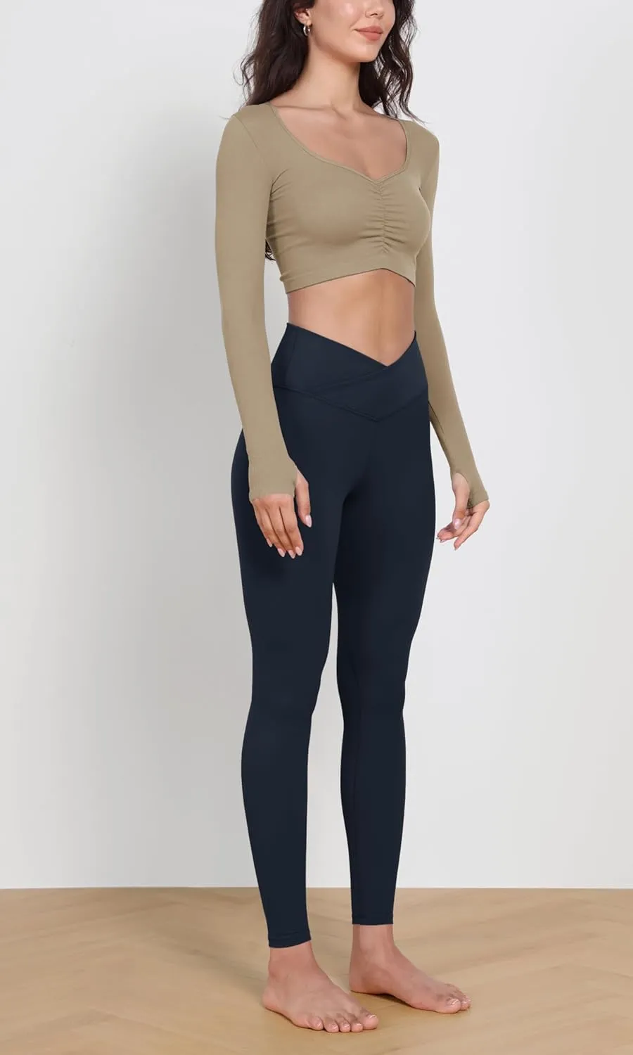 ODODOS Women's Buttery Soft Cross Waist Leggings, 25" / 28" Crossover Lounge Yoga Pants