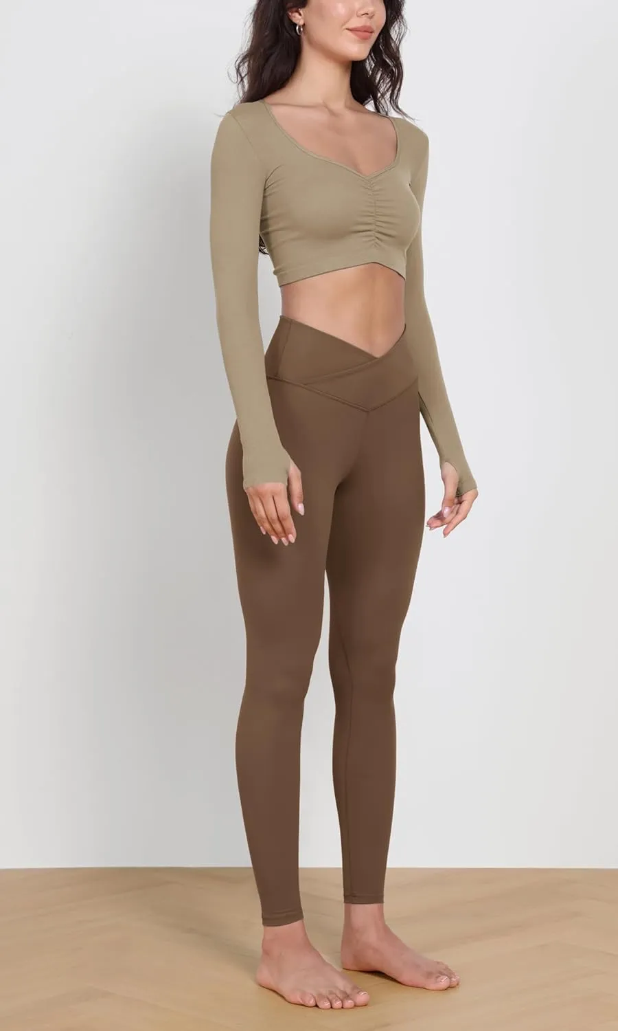 ODODOS Women's Buttery Soft Cross Waist Leggings, 25" / 28" Crossover Lounge Yoga Pants