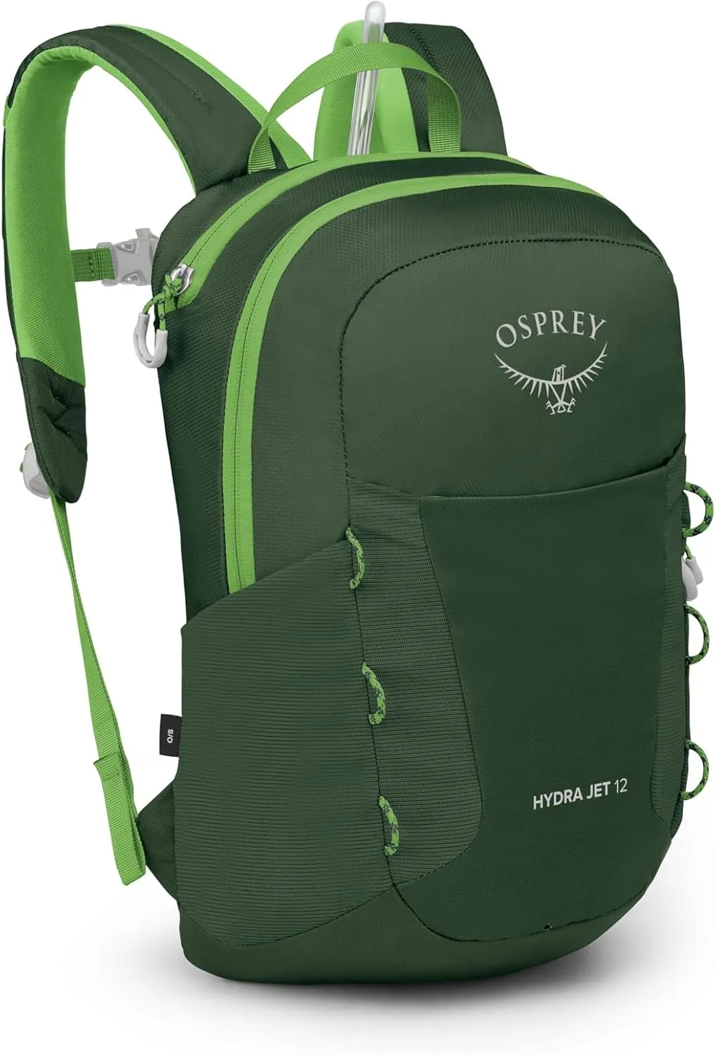 Osprey HydraJet 12L Kids' Hiking Backpack with Hydraulics Reservoir, Green Canopy