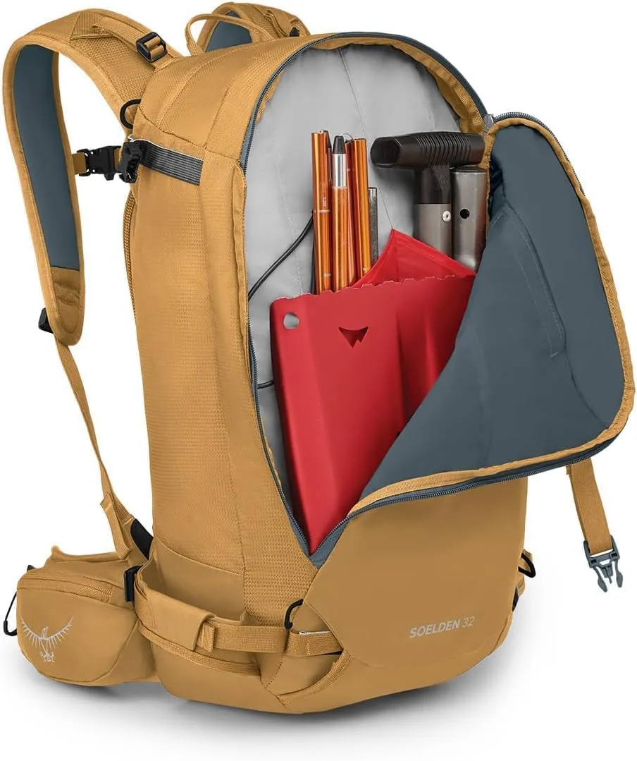 Osprey Soelden 32L Men's Ski and Snowboard Backpack, Artisan Yellow