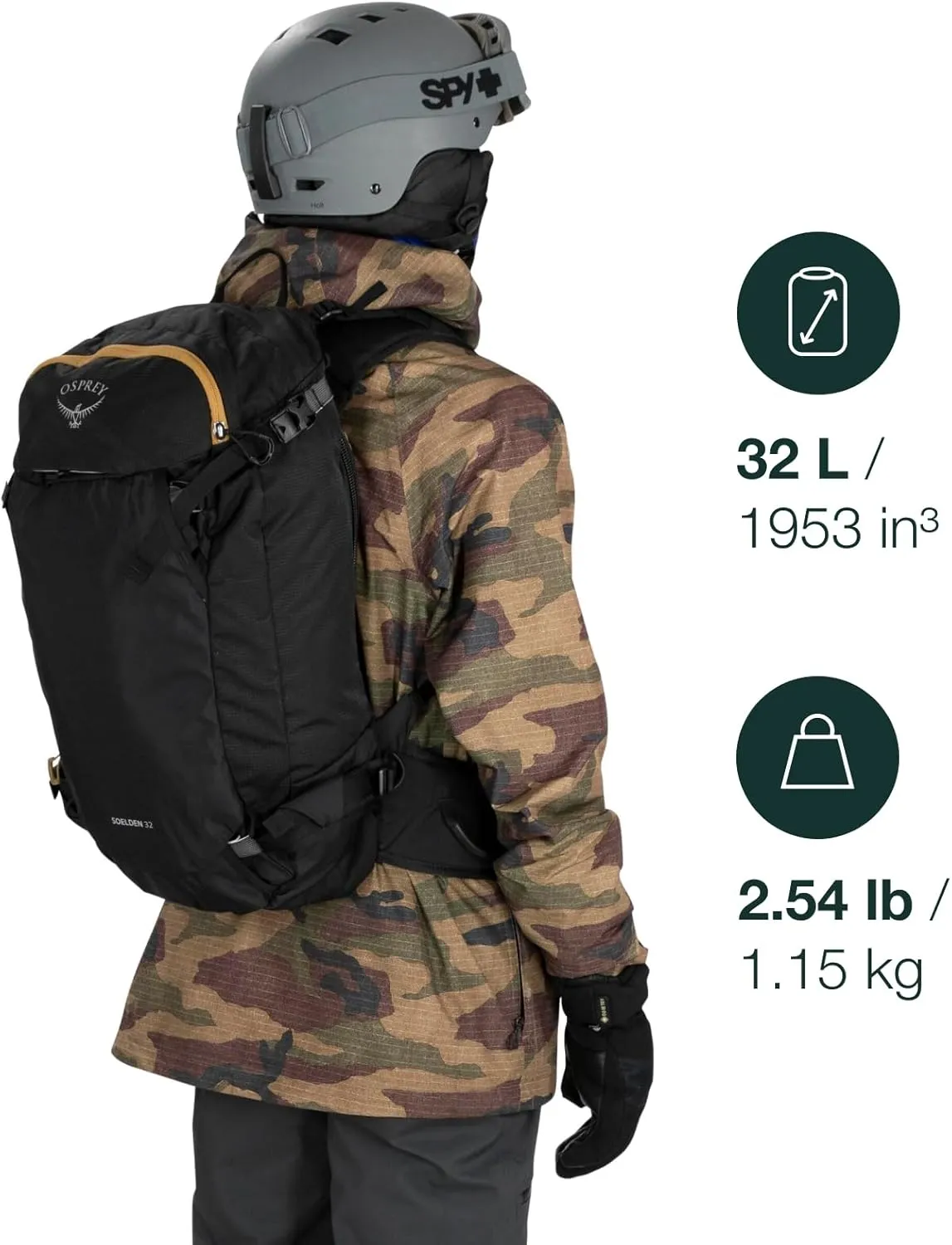 Osprey Soelden 32L Men's Ski and Snowboard Backpack, Artisan Yellow